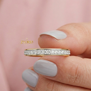 แหวนเพชรทรงกลมแบบไมโครเพฟ เงินแท้ 925 สำหรับผู้หญิง เหมาะสำหรับเป็นแหวนแต่งงาน - Product Image 2