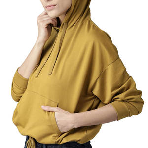 Sweat-shirt à capuche surdimensionné en molleton de coton personnalisé pour femmes, style streetwear - Product Image 1