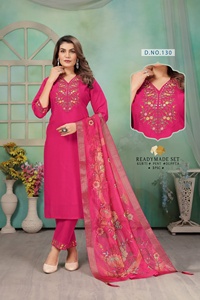 Ensemble Kurtis 3 pièces fantaisie avec broderie et travail à la main tenue ethnique élégante pour femmes pour la fête de mariage tenue traditionnelle festive - Product Image 2