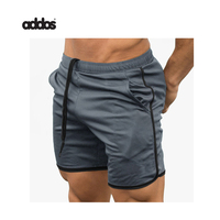 Shorts de course pour hommes, séchage rapide, respirants, écologiques, en spandex/polyester, double couche, fermeture à cordon, noir, personnalisable
