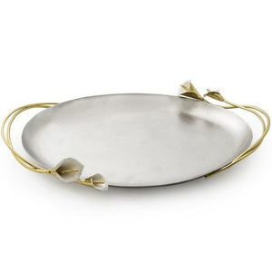 Plateaux de service au fini noir, antiques et brillants, avec poignées, utilisés pour servir des aliments délicieux à la maison et dans les hôtels fabriqués en inde - Product Image 3