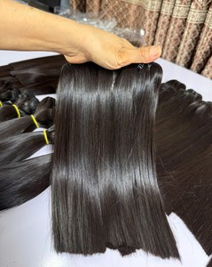 Extensions de cheveux humains vierges Remy vietnamiens de qualité supérieure, double trame, lisses et naturels, cuticules alignées, origine Vietnam, en vrac. - Product Image 5