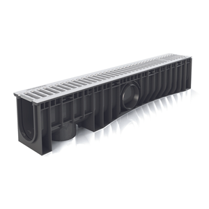 Technodrain, canal de drainage italien innovant NEO 100 HDPE, système de fixation de grille galvanisée A15, moderne, industriel, extérieur - Product Image 1