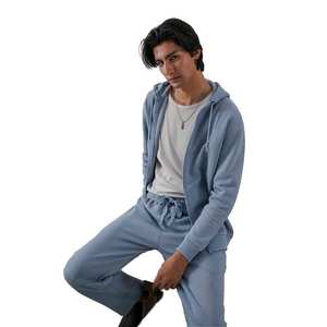 Survêtement deux pièces zippé en molleton pour homme, qualité supérieure, prix bas, personnalisable, style urbain, vente en gros - Product Image 6