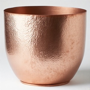 Pot martelé en argent avec bord plat, idéal pour décor d'entrée moderne ou embellissements verts de table à manger - Product Image 4