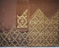 Foulard africain respirant, lourd, perlé, imprimé, en tissu de dentelle polyvalent, pour toutes les saisons (printemps, été, automne, hiver)
