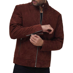 Men's Classic Winter <b>Leather</b> <b>Jacket</b> with Stand Collar Waterproof Front Logo Fashionable Stylish Design Smooth Texture - Product Image 5