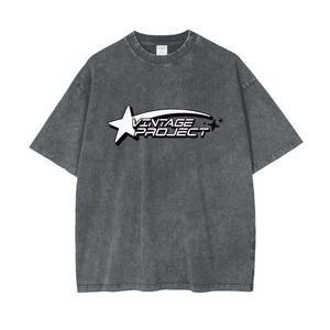 Camisetas de Hombre de Algodón con Estampado Gráfico Personalizado, Hombros Caídos, Manga Larga, Corte Holgado, Estilo Vintage Lavado al Ácido, Ropa Urbana - Product Image 3