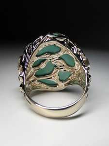 Joyería fina unisex, elegante anillo bohemio con piedra lunar blanca turquesa, Adularia natural piedra preciosa, certificado IGI para fiesta - Product Image 3