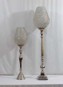 Elegante candelabro de cristal niquelado con impresión personalizada para decoraciones del hogar y bodas - Product Image 2