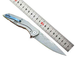 Mini cuchillo portátil para exteriores, cuchillo plegable de autodefensa de acero inoxidable, cuchillo plegable con mango de madera para supervivencia al aire libre - Product Image 1