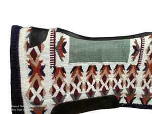 Fabricant de haute qualité 100% Nouvelle-Zélande Laine Cheval Ranch Selle Contour Pad 1/2 \ "Gris Laine Feutre Western Taille 34x38 Noir - Product Image 4