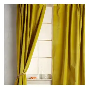 Rắn kaki mù tạt màu vàng Ombre rèm cửa trang trí trừu tượng màu ngang thành phần bóng tối Cửa Sổ Phòng khách treo lên