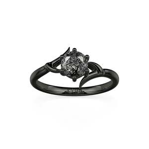Jeulia Thorn Bypass <b>Black</b> Rutilated Quartz Engagement <b>Ring</b> - Product Image 3