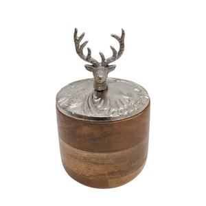 Meena-caja redonda de madera blanca con tapa, caja de madera blanca para lavar comida, frutas secas seguras a granel - Product Image 3