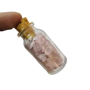 NATÜRLICHE ROSE QUARTZ CHIPS TINY FLASCHE GEM STONE FLASCHE MIT REIKI HEALING CRYSTAL CHIPS KAUFEN AUS ORGONIT CRYSTAL AGATE