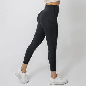 High Quality Custom Logo Wholesale Girls Breathable Yoga <b>Leggings</b> Women <b>Pockets</b> High Waist Sports Pants Solid Soft Workout Wear - Product Image 4
