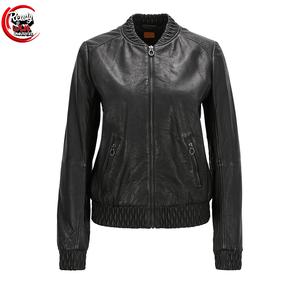 Venta al por mayor de chaqueta de moda de cuero genuino de las mujeres de longitud larga de mezclilla con relleno de algodón transpirable y decoración de piel - Product Image 1