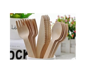 Cuchillo de madera de bambú Natural biodegradable ecológico cuchara tenedor viaje Camping cubiertos de Bambú - Product Image 5