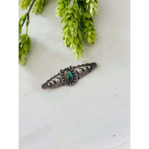 Broche vintage en turquoise Royston et argent sterling, faite à la main par des artisans navajo, idéale pour les occasions spéciales - Product Image 3