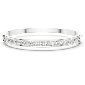3.465 TCW Round Brilliant Cut Moissanite <b>Bangle</b> 925 <b>Sterling</b> <b>Silver</b> Hinged Bridal and Wedding Jewelry Luxury <b>Bracelet</b> Wholesale - Product Image 2