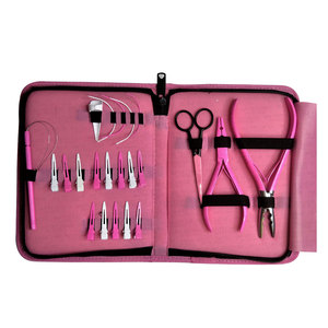 Ensemble d'outils professionnels pour extensions de cheveux, robustes, en acier inoxydable de qualité chirurgicale, pour salons, tous les outils essentiels, micro-anneaux - Product Image 1