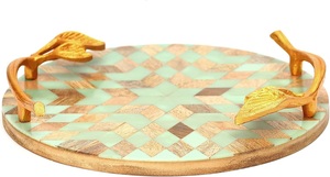 Bandeja de servicio de madera y resina con estilo moderno hecho a mano utensilios de cocina sólidos con precio - Product Image 5