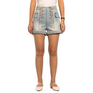 Pantalones cortos de mezclilla holgados de cintura alta para mujer informales holgados de moda europea y americana - Product Image 3