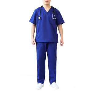 Uniforme de Trabajo Azul de Punto para Hombre, Duradero, para Hospital, Ajuste Relajado Tradicional, Elástico, Personalizable, con Detección de Agujas - Product Image 3