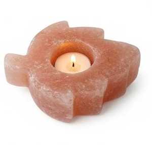 Portavelas de Sal del Himalaya con Forma de Hoja para Decoración del Hogar, Ambiente de Spa y Relajación, Meditación para el Amor - Product Image 6