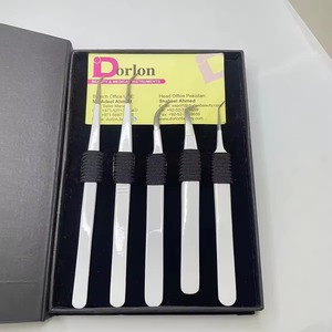 Pinzas de extensión de pestañas certificadas CE ISO de acero inoxidable de Color blanco profesional caja de tarjeta de etiquetado privado personalizada - Product Image 1