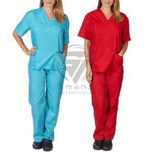 Conjuntos de Uniformes Médicos Unisex de Manga Corta, Tela de Lona Blanca, Detección de Agujas, Fusión sin Costuras para Uso Hospitalario - Product Image 1