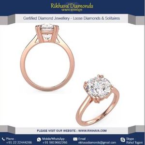 แหวนเพชรสีโรสโกลด์18kt มีประสิทธิภาพมากที่สุดเครื่องประดับหรูหราและหรูหราสำหรับสุภาพสตรีโดยผู้ผลิต - Product Image 2