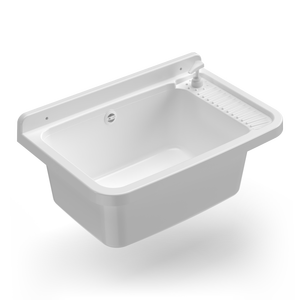 Fregadero Comercial de Pared con Dispensador 60x40x25, Equipo de Lavandería Elegante para Exteriores - Product Image 1