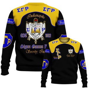 Sweat-shirt à col rond Sigma Gamma Rho 1922 bleu et or, vêtements grecs de sororité, polaire de qualité supérieure, pull pour femmes, mode d'hiver - Product Image 6