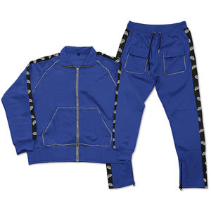 Conjunto Deportivo de Invierno Personalizado para Hombre, Chaqueta y Pantalones con Cremallera Amarilla, Dos Piezas con Raya Lateral, Ropa Casual de Calle - Product Image 3