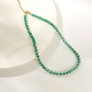 Collar de Moda con Cuentas de Piedras Preciosas, Ajustable, para Chicas, Estilo Minimalista, con Cuentas de Cristal Rondelle, Regalo de Boda - Product Image 2