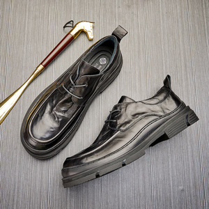 Chaussures Oxford en cuir de vachette pleine fleur avec talon amorti et design antidérapant, chaussures habillées pour hommes, chaussures en cuir - Product Image 3