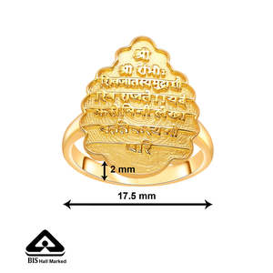 Bague signet pour homme en acier inoxydable doré avec emblème royal - Product Image 5