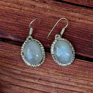 Pendientes Soha Agate Rainbow Moonstone para mujer, increíble calidad, chapado en plata, estilo clásico, ¡regalo de cumpleaños a la venta! - Product Image 1