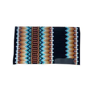 Tapis de selle western multicolore à motif Navajo, tissé à la main en laine, contourné, confortable et durable, pour cheval - Product Image 1