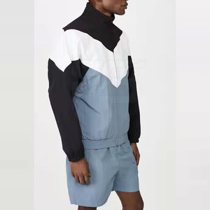 ชุดเสื้อกันลมสไตล์ใหม่ชุดวอร์มกันลมใส่สบายสำหรับกางเกงขาสั้นลำลองมีสีตัดกัน - Product Image 4