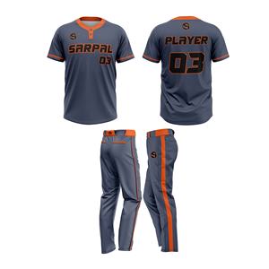 Camisa de béisbol transpirable con dos botones, uniforme de béisbol profesional, 100% poliéster, venta al por mayor - Product Image 3