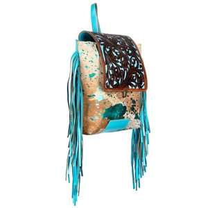 Nueva mochila de cuero de vaca hecha a mano para mujer bolso de cuero - Product Image 3