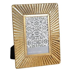 Cadre photo numérique en métal laiton antique côtelé et gaufré, impression 4 couleurs, durable et léger, pour la maison, le bureau ou la table. - Product Image 3