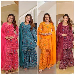 Ensemble Sharara pour femmes avec imprimé numérique traditionnel, Kurti en faux Georgette, Nazmin Dupatta, Maruti Fashion MF1603, différentes couleurs disponibles - Product Image 5
