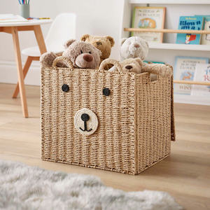 Panier pour enfant en jonc de mer fait main, thème animal, style pliable, en fibres naturelles, pour la décoration de la chambre d'enfant ou de la crèche - Product Image 1