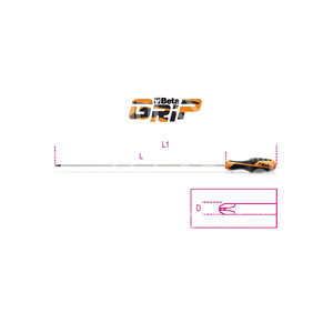 DESTORNILLADOR BETA LARGO PHILLIPS CRUZ ART. 1262L Para tornillos de cabeza cruzada Phillips Tipo largo Punta negra Cromo - Product Image 1