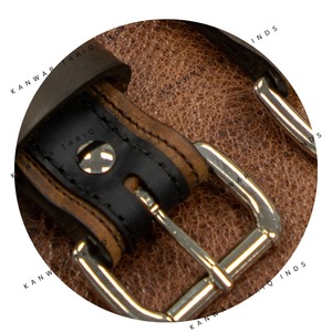 Cinturón deportivo de diseñador de calidad para hombre, cuero de vaca compuesto de doble capa con hebilla de aleación de latón macizo, cinturón de Golf - Product Image 6