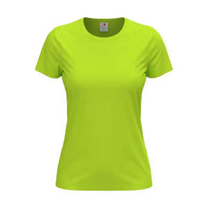 Camiseta de manga corta con cuello redondo de algodón 100% de corte regular para mujer - Product Image 3